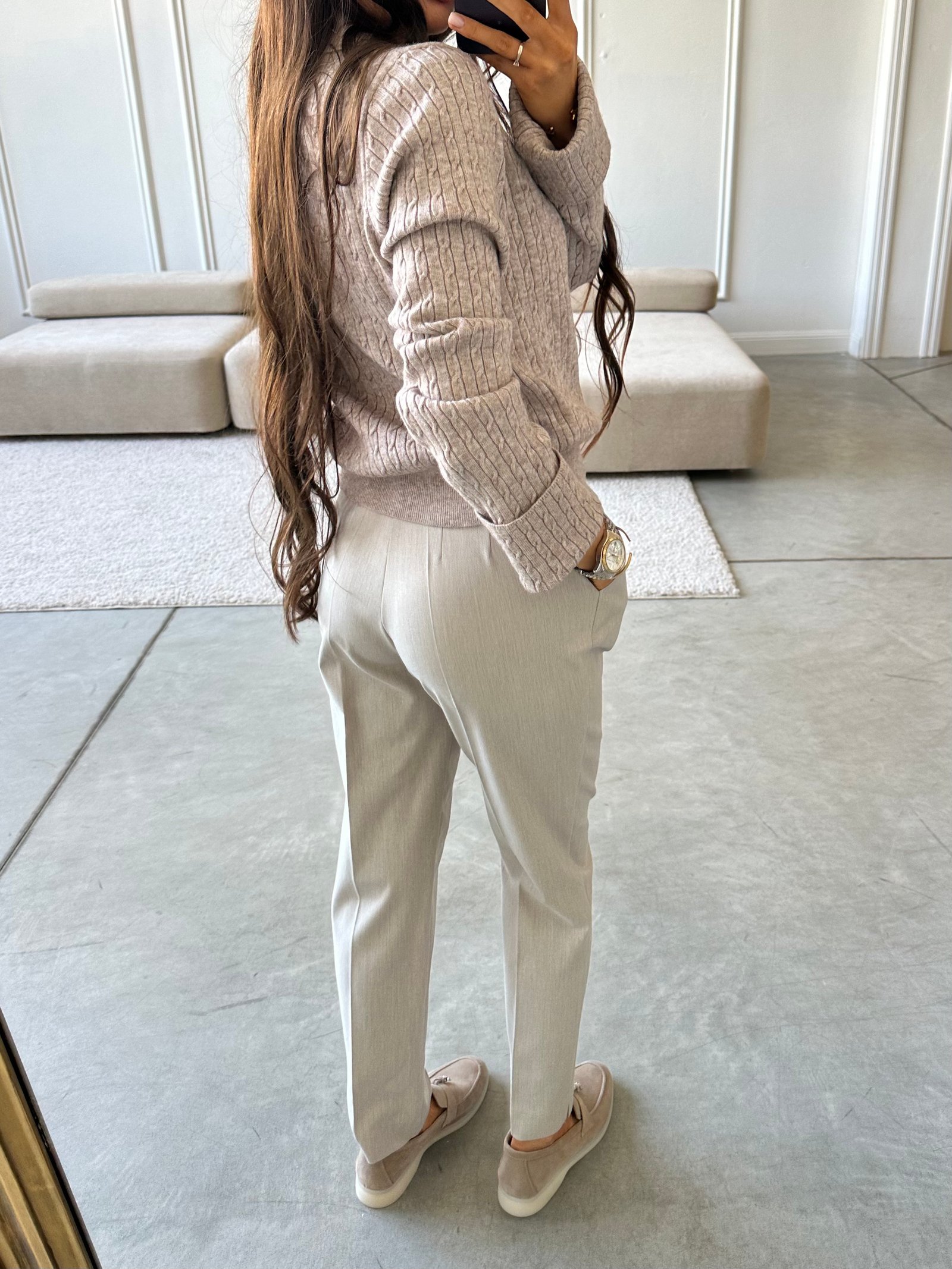 Брюки з прострочкою та защіпом Колір: Сірий; Розмір: М