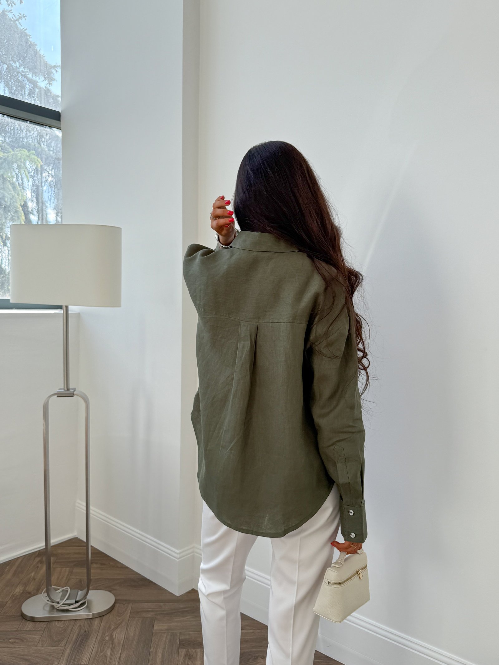 Сорочка linen light Колір: Олива; Розмір: С-М