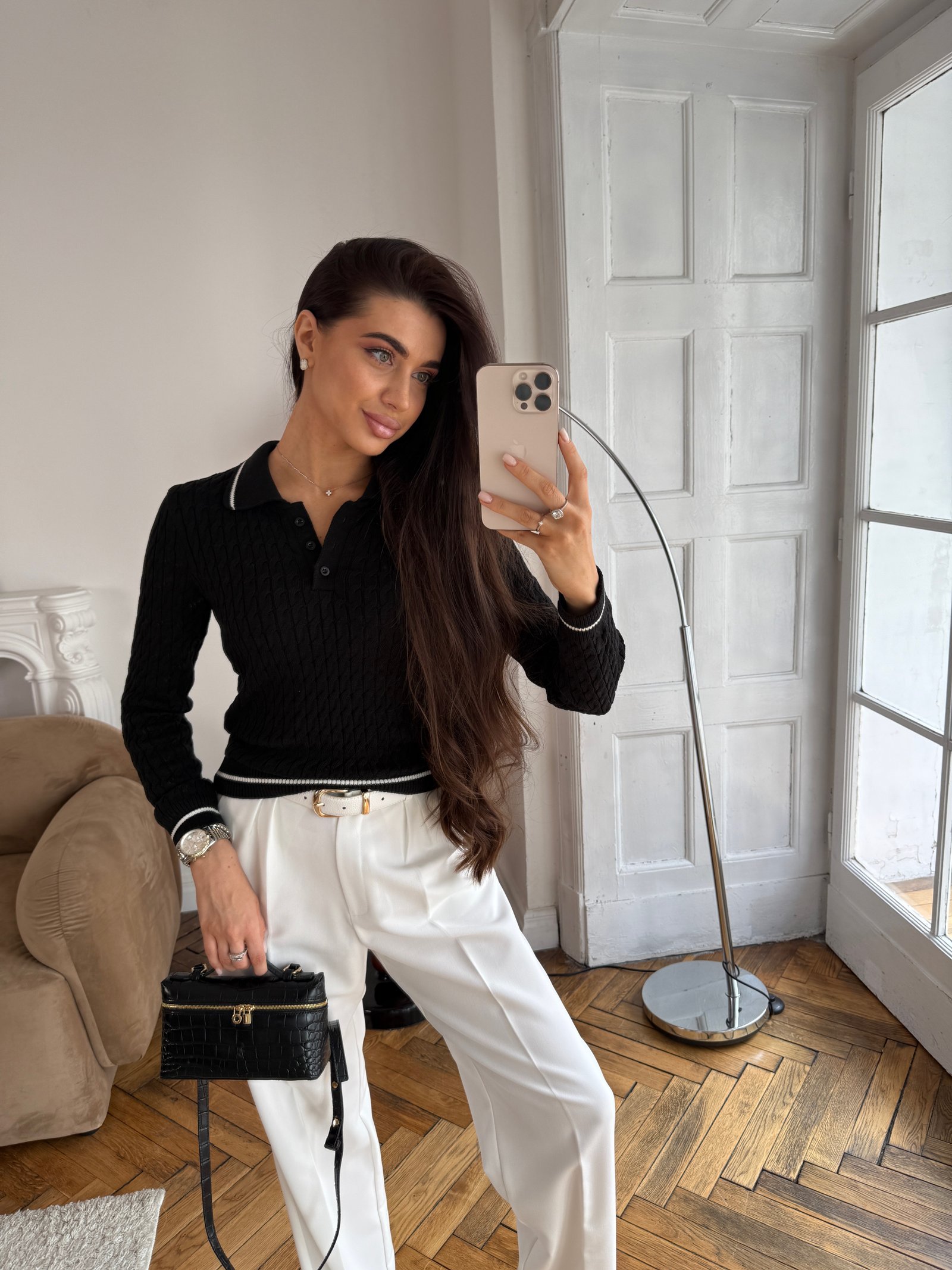 Поло twist рукав Колір: Чорний; Розмір: ХС