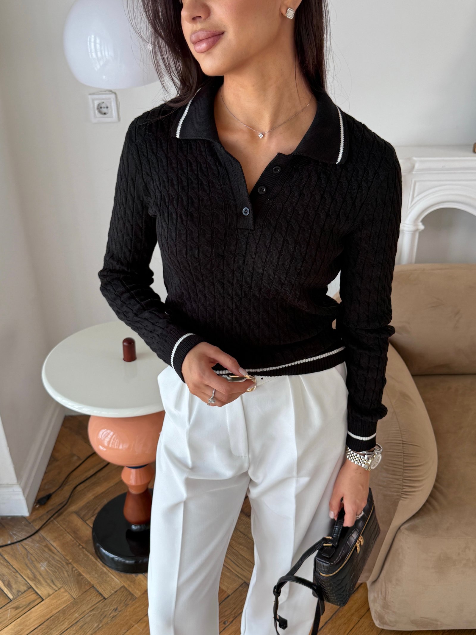 Поло twist рукав Колір: Чорний; Розмір: ХС