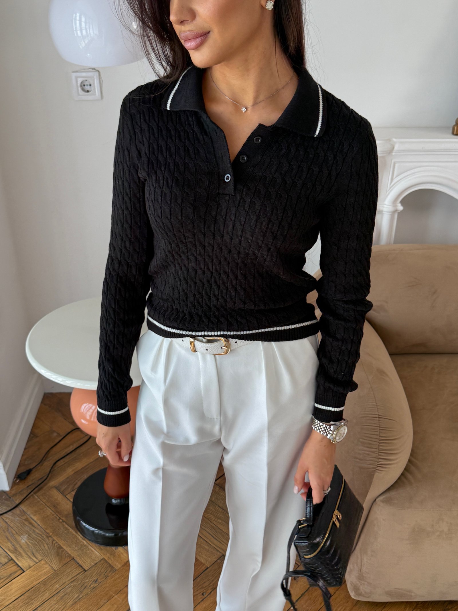 Поло twist рукав Колір: Чорний; Розмір: С