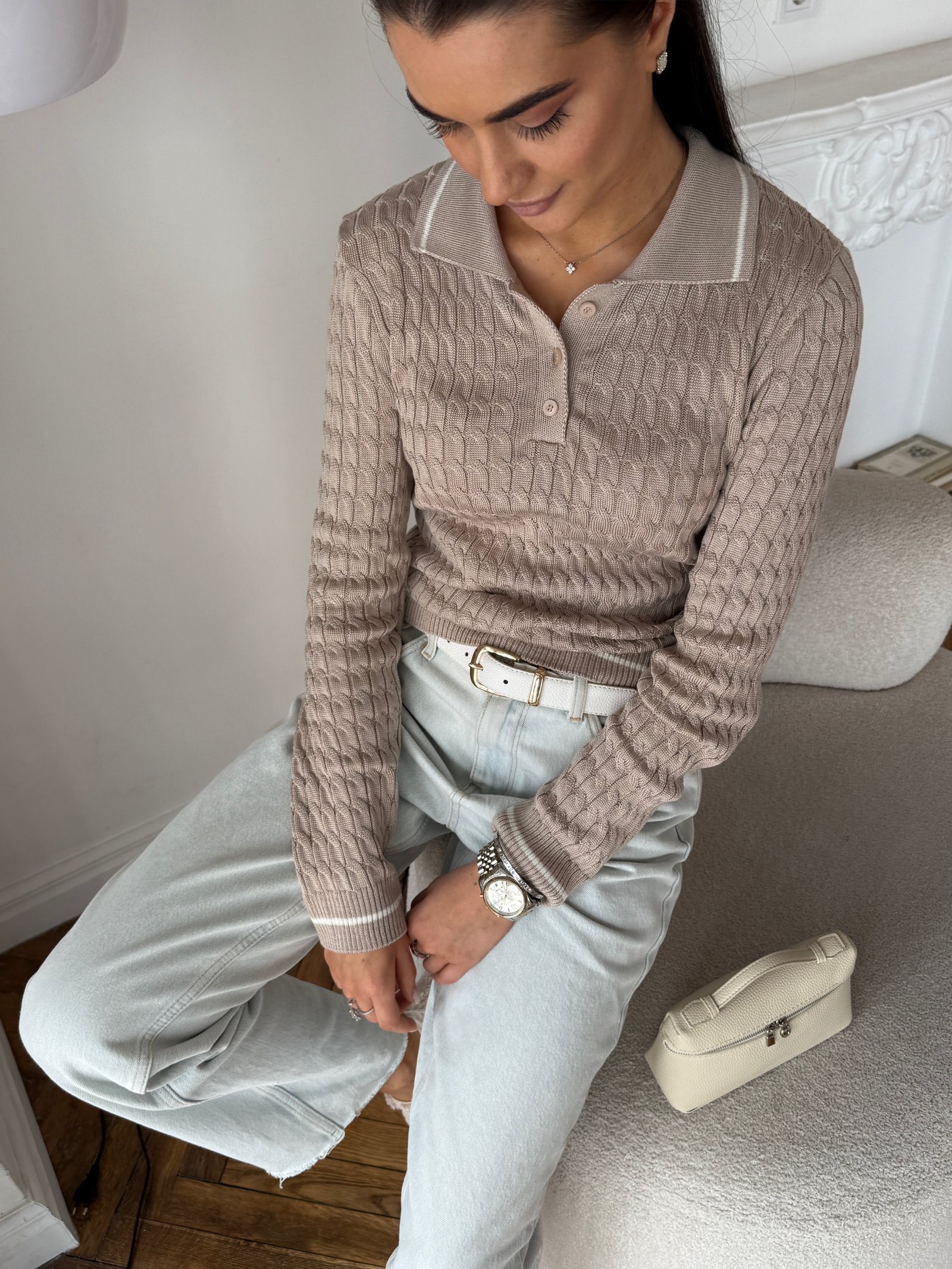 Поло twist рукав Колір: Бежевий; Розмір: ХС