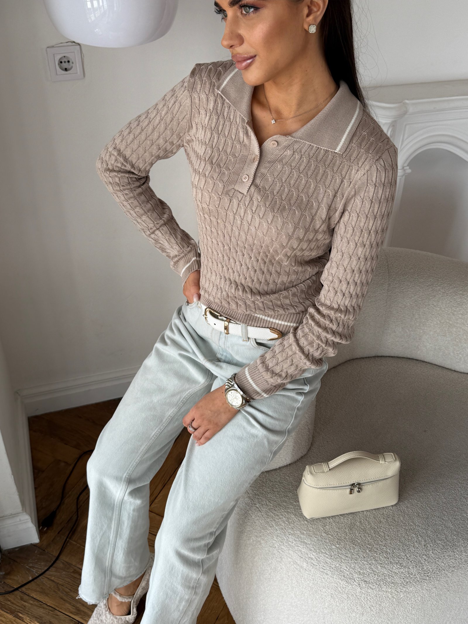 Поло twist рукав Колір: Бежевий; Розмір: М