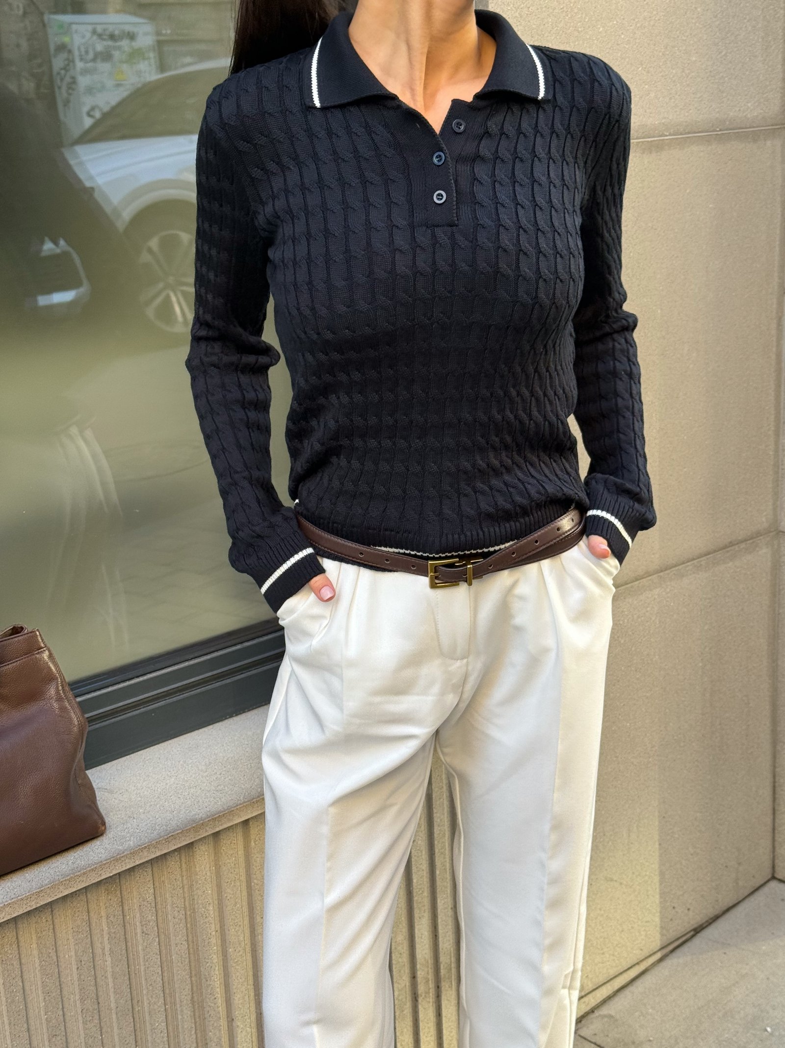 Поло twist рукав Колір: Темно-синій; Розмір: М