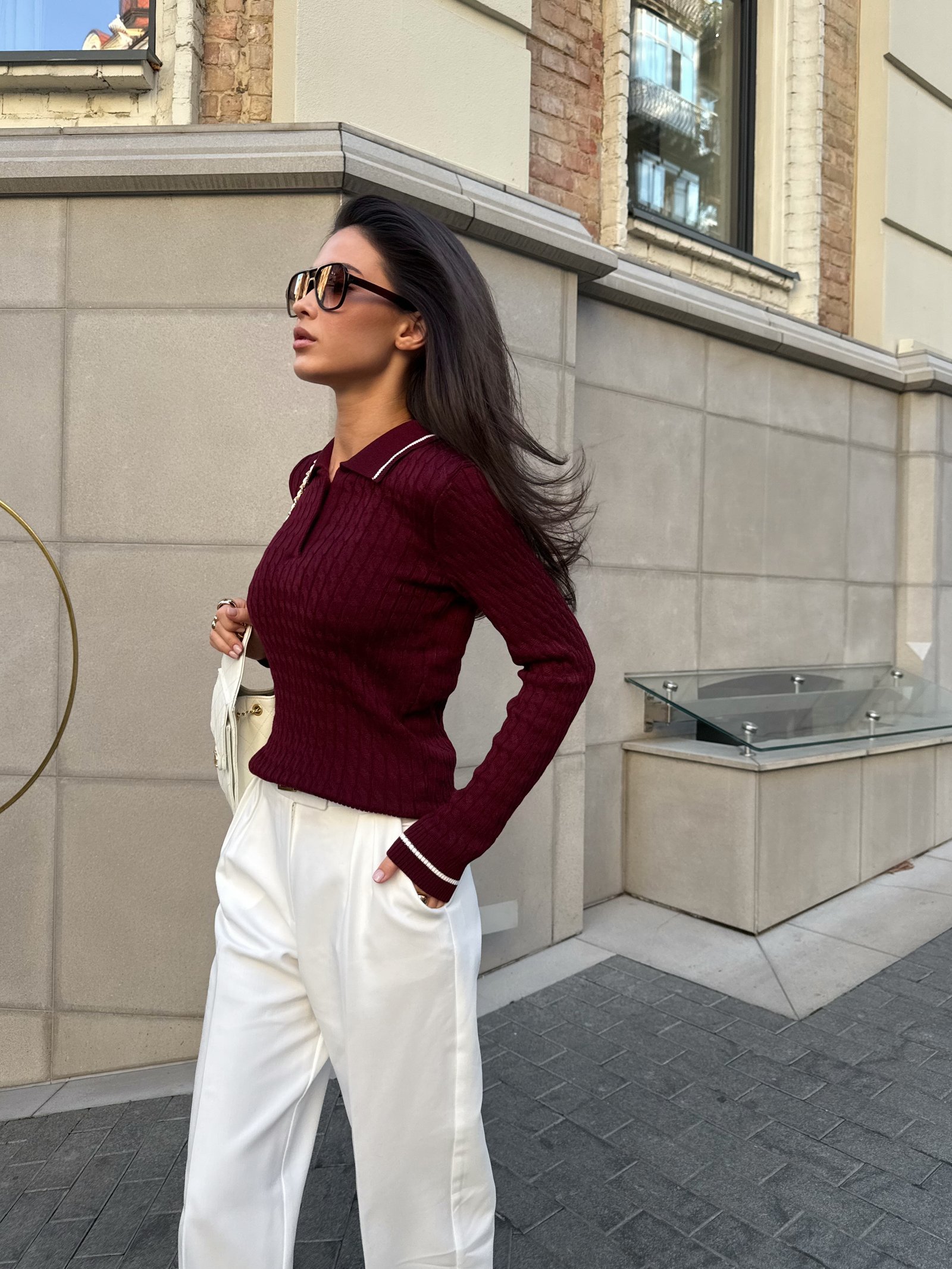 Поло twist рукав Колір: Марсала; Розмір: ХС