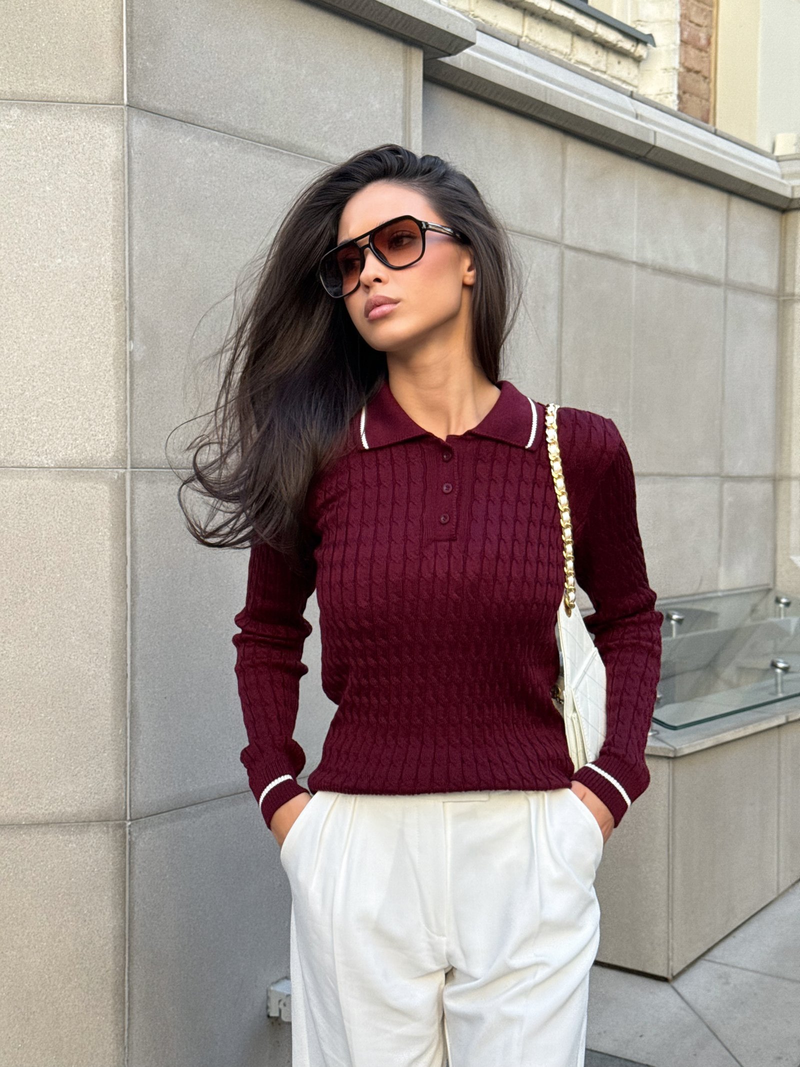 Поло twist рукав Колір: Марсала; Розмір: М