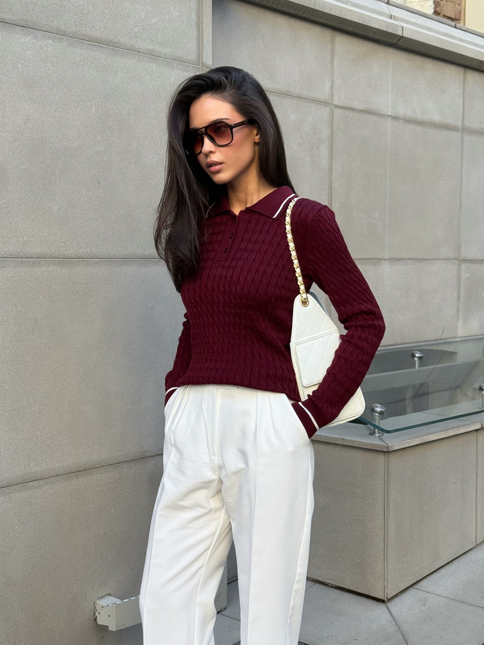 Поло twist рукав Колір: Марсала; Розмір: М