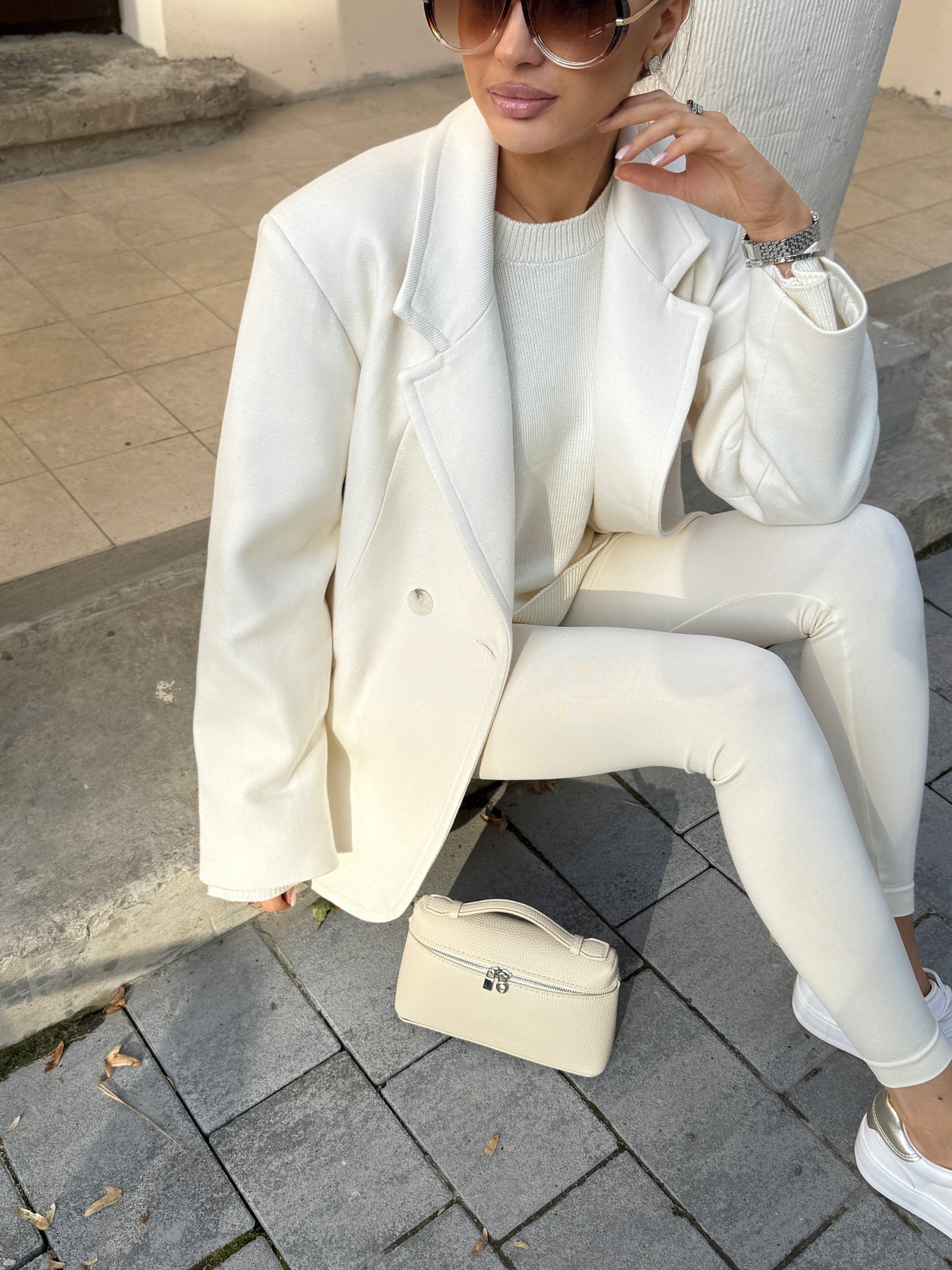 Жакет пальтовий Колір: Молочний; Розмір: ХС-С